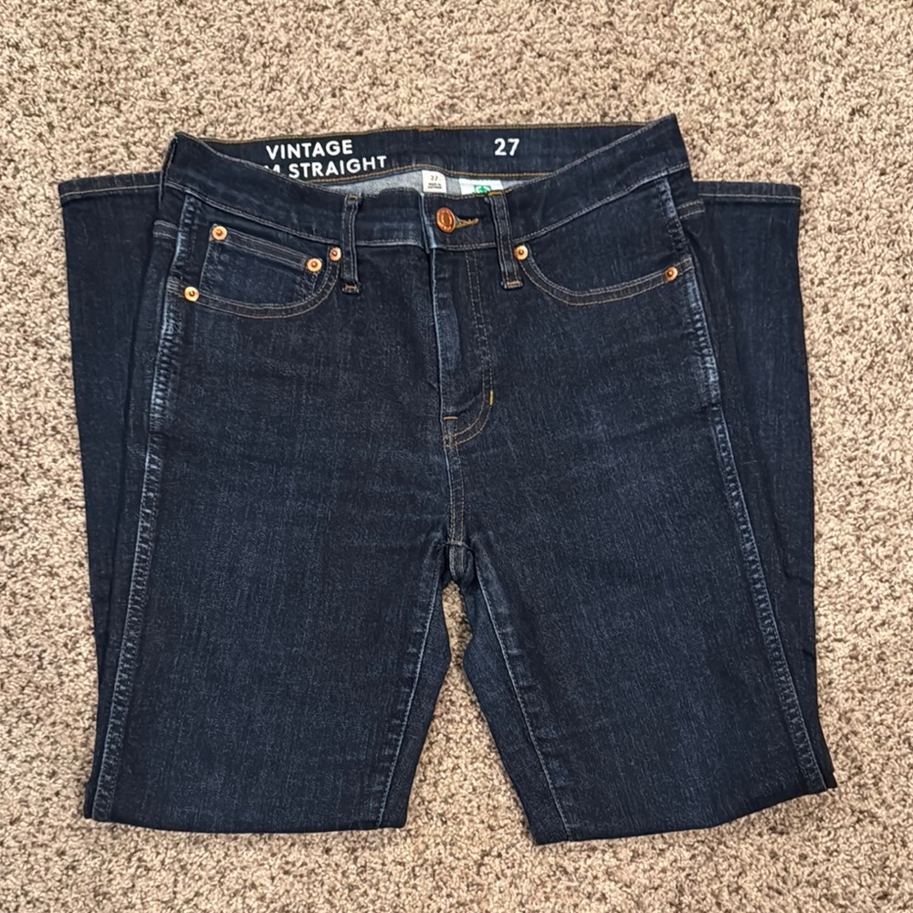 J Crew Vintage Straight Dark Wash Straight Jeans